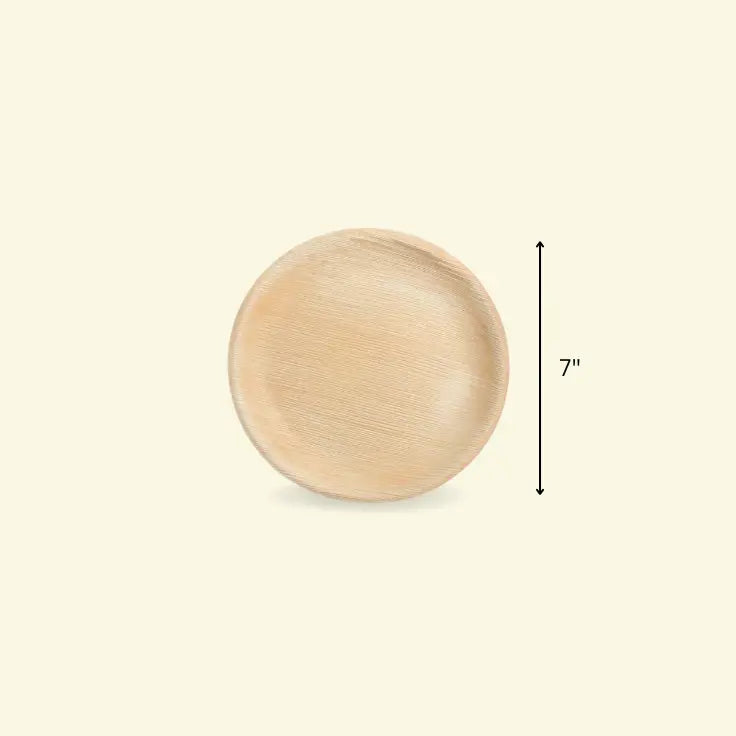 Areca leaf round plates 7" inch ecopek