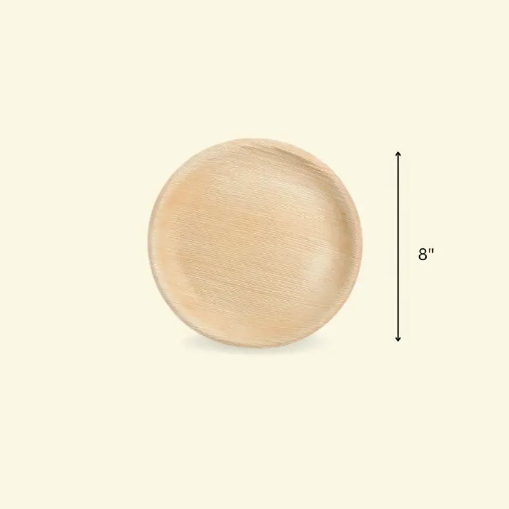 Areca leaf round plates 8" inch ecopek
