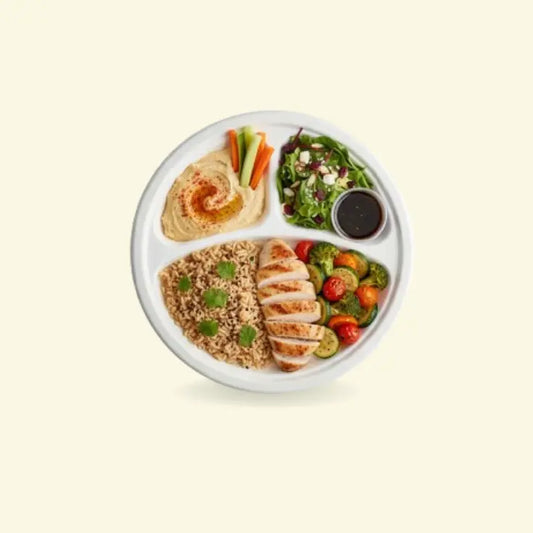 Bagasse meal plates 10" inch 3CP ecopek