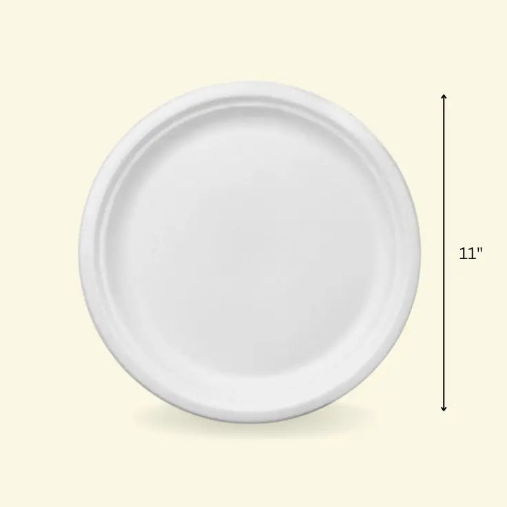 Bagasse round plates 11" inch ecopek