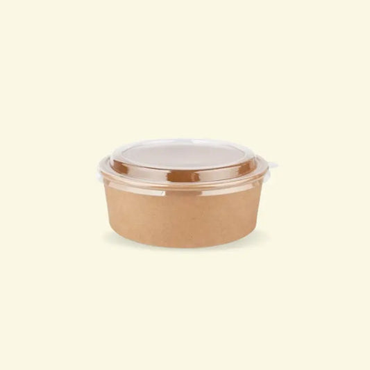 Brown Paper Bowls With PP Lead 1000ML ecopek