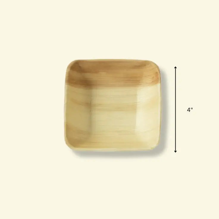 Areca leaf square bowl 4x4" inch ecopek