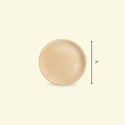 Areca leaf round plates 7" inch ecopek