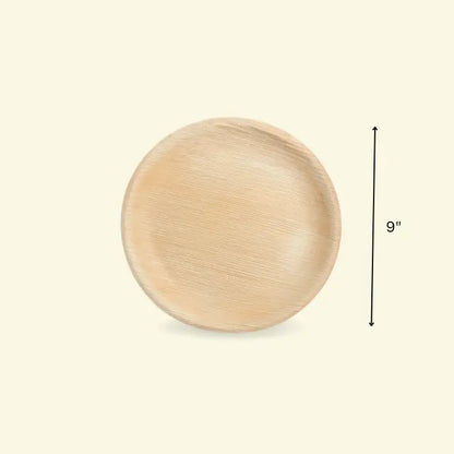 Areca leaf round plates 9" inch ecopek