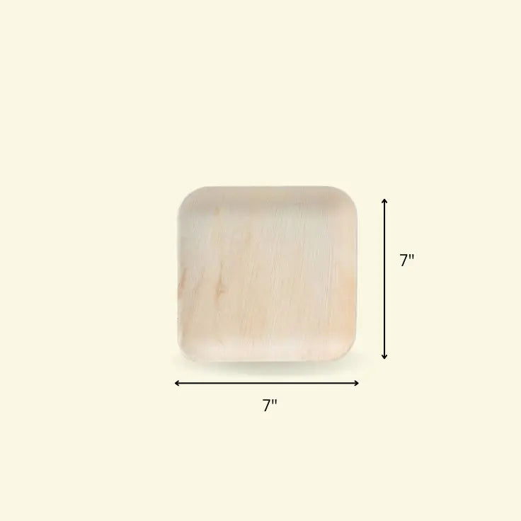 Areca leaf square plates 7x7" inch ecopek
