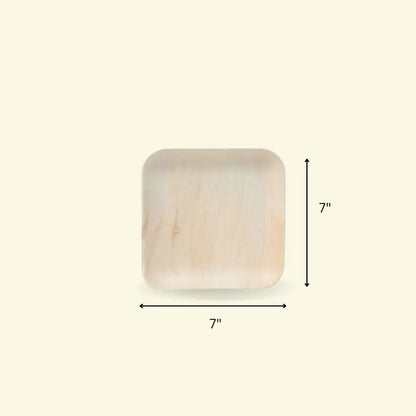 Areca leaf square plates 7x7" inch ecopek