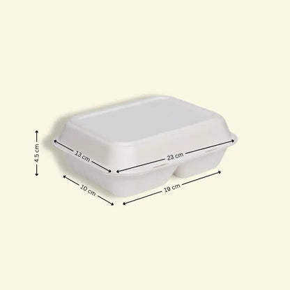 Bagasse clamshell boxes 10 inch 2CP ecopek