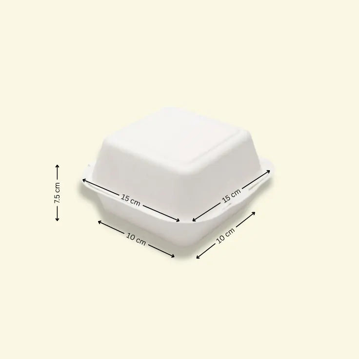 Bagasse clamshell boxes 4 inch ecopek