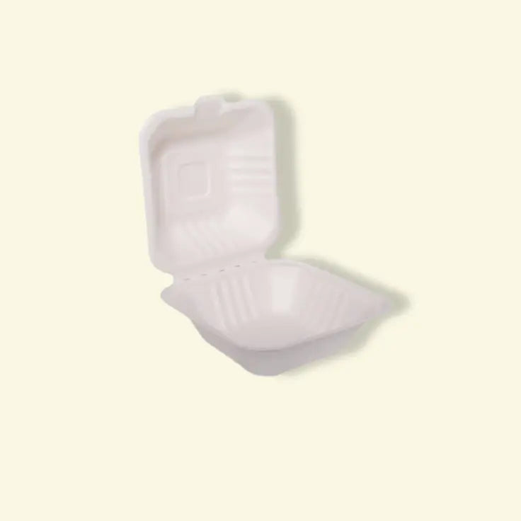 Bagasse clamshell boxes 6 inch ecopek