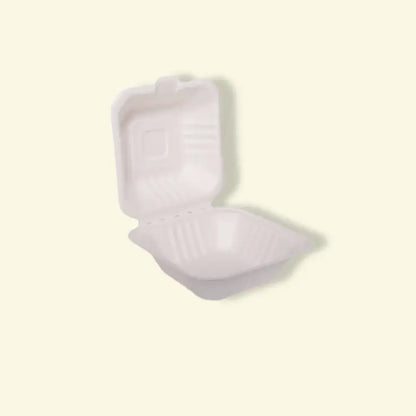 Bagasse clamshell boxes 6 inch ecopek