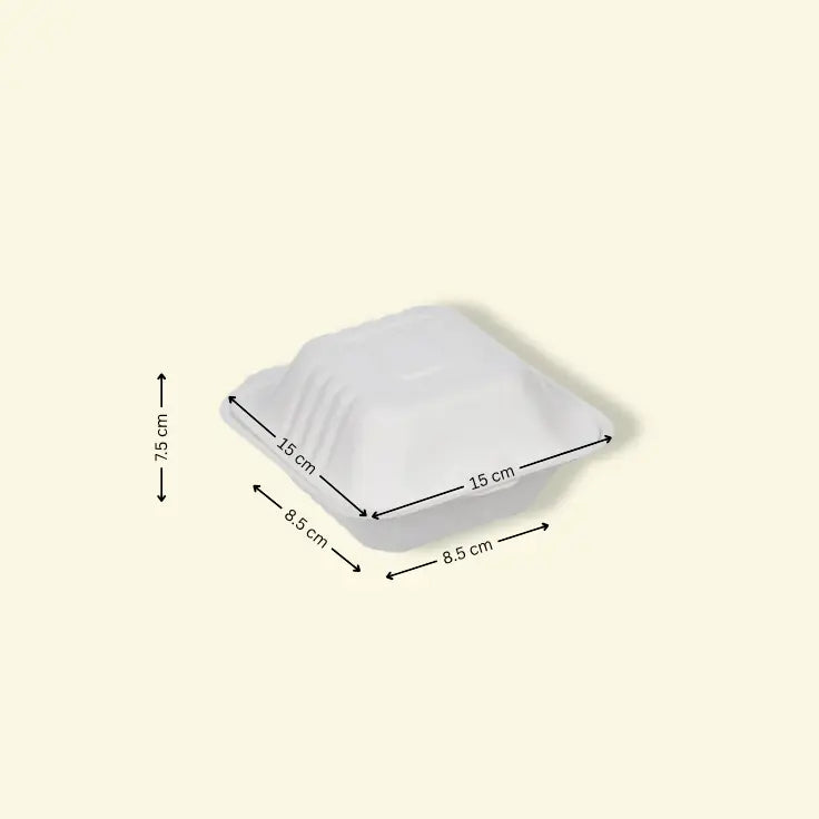 Bagasse clamshell boxes 6 inch ecopek
