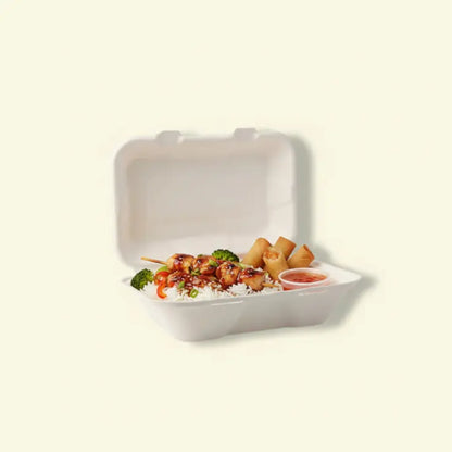 Bagasse clamshell boxes 600ML ecopek