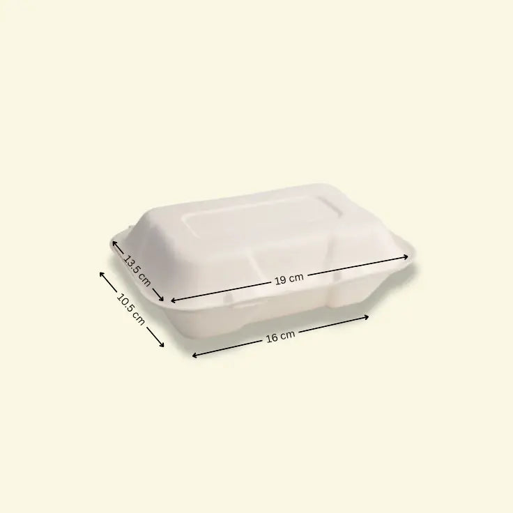 Bagasse clamshell boxes 600ML ecopek