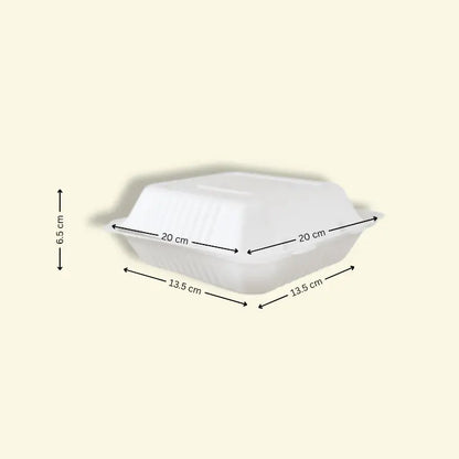 Bagasse clamshell boxes 8 inch 3CP ecopek