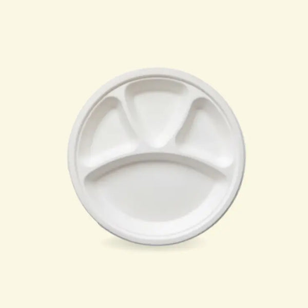 Bagasse meal plates  11" inch 4CP ecopek