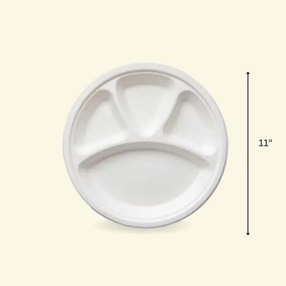 Bagasse meal plates  11" inch 4CP ecopek