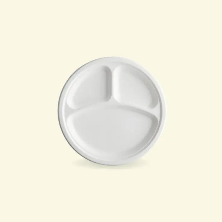 Bagasse meal plates  9" inch 3CP ecopek