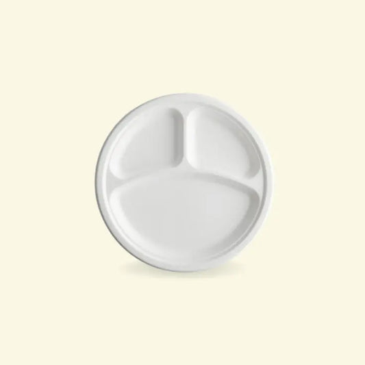 Bagasse meal plates  9" inch 3CP ecopek