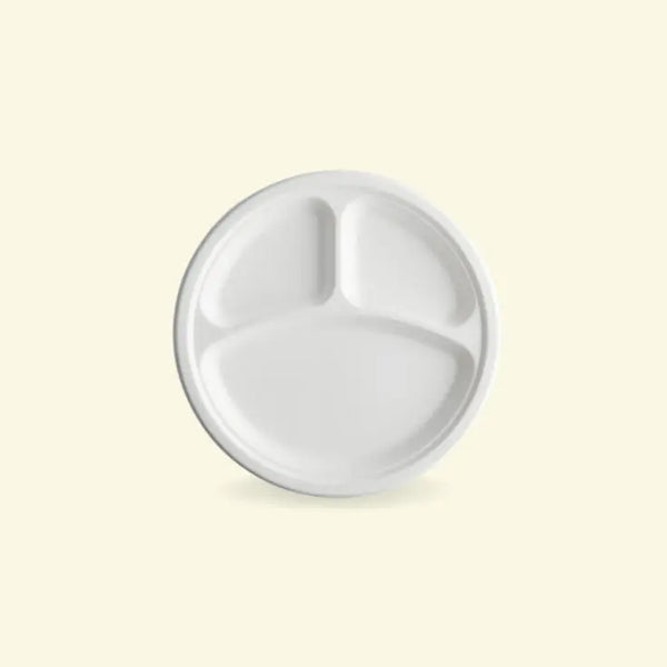 Bagasse meal plates  9" inch 3CP ecopek