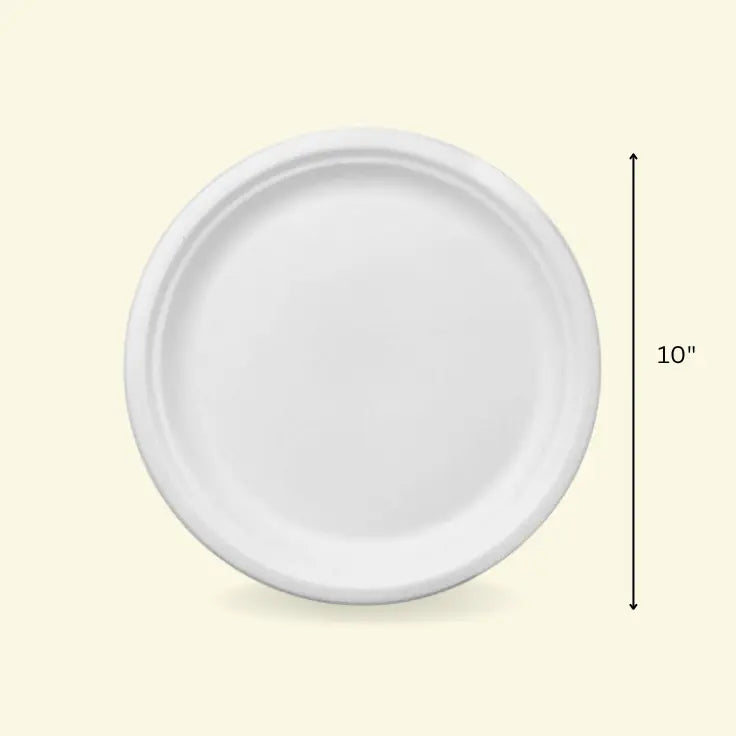 Bagasse round plates 10" inch ecopek