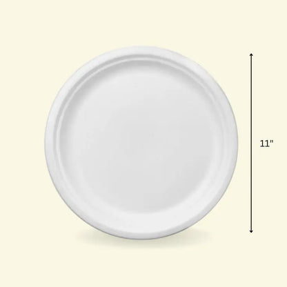 Bagasse round plates 11" inch ecopek
