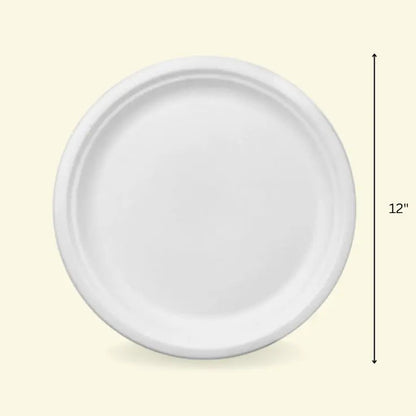 Bagasse round plates 12" inch ecopek
