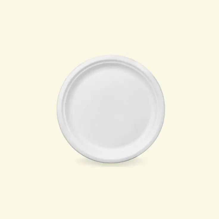 Bagasse round plates 6" inch ecopek