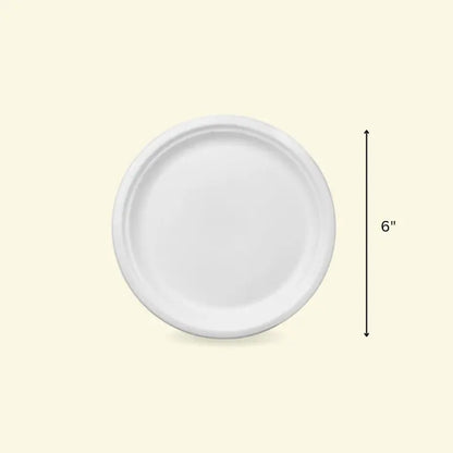 Bagasse round plates 6" inch ecopek