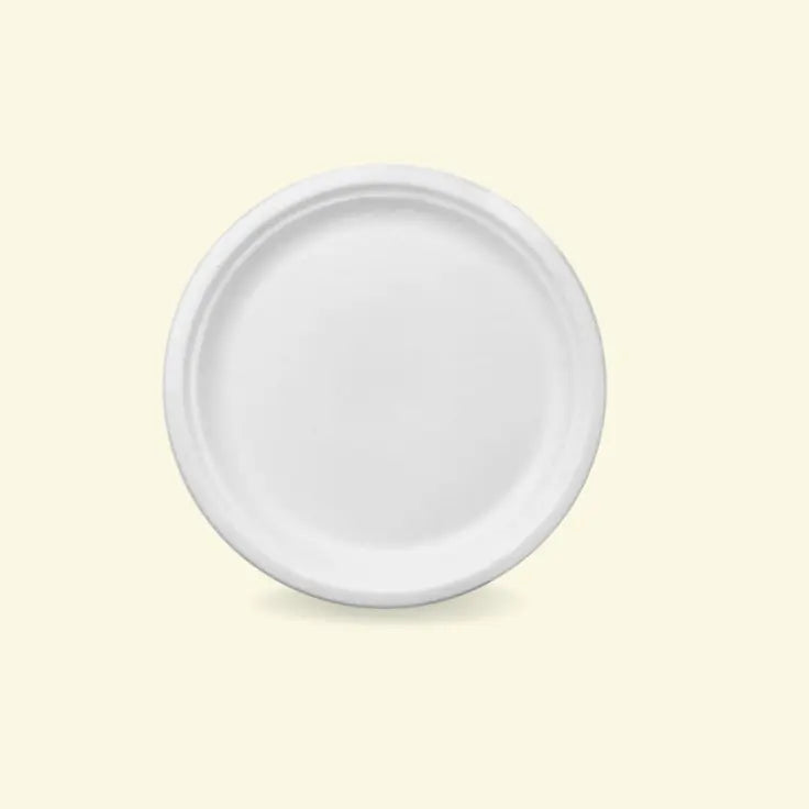 Bagasse round plates 7" inch ecopek