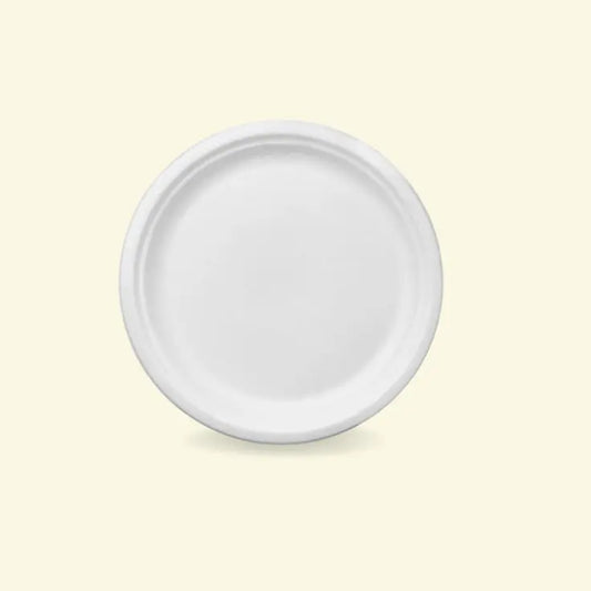 Bagasse round plates 7" inch ecopek