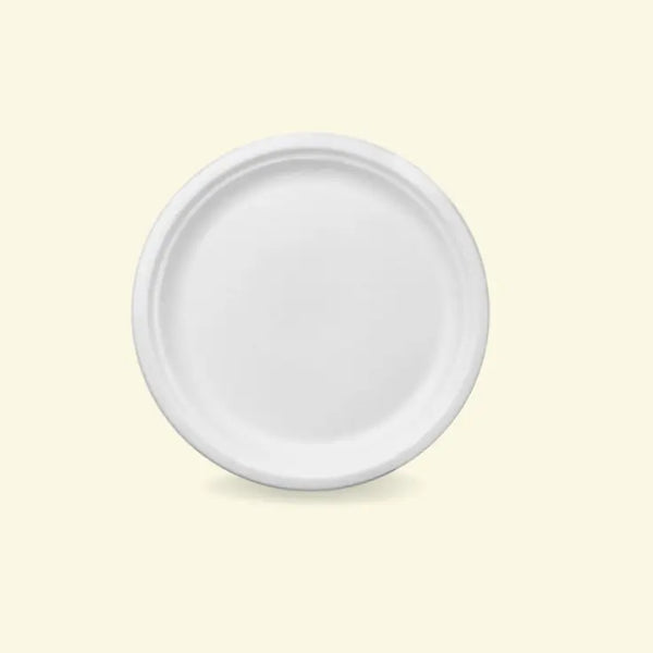 Bagasse round plates 7" inch ecopek