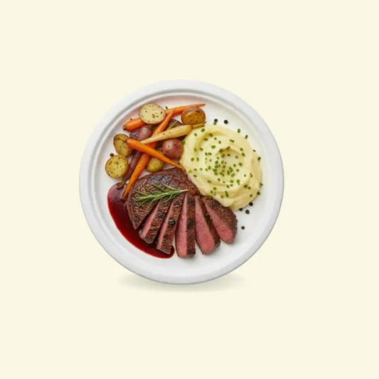 Bagasse round plates 7" inch ecopek