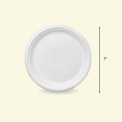Bagasse round plates 7" inch ecopek