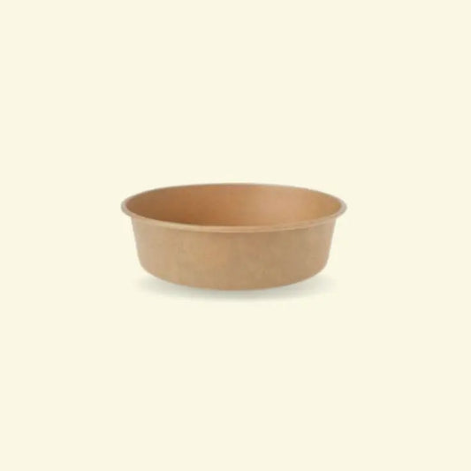 Brown Paper Bowls With PP Lead 1000ML ecopek