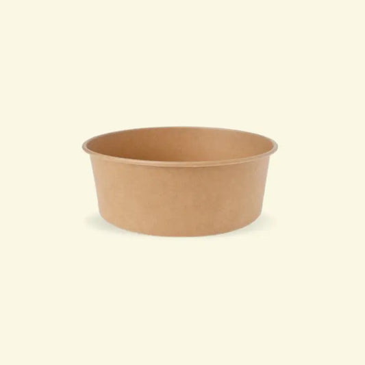 Brown Paper Bowls With PP Lead 1100ML ecopek