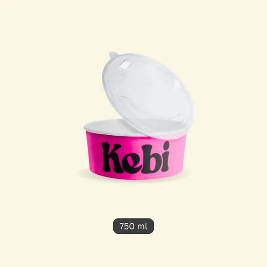 Printede Paper Bowls With PP Lead 750ML ecopek