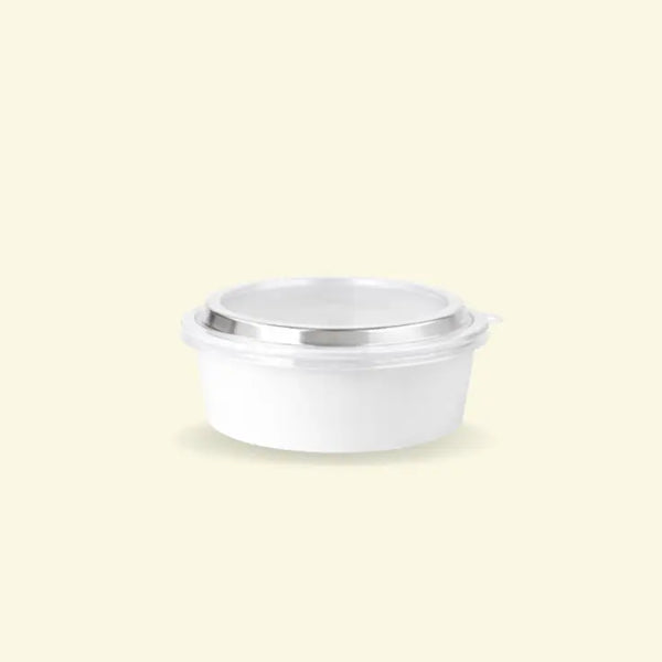 White Paper Bowls With PP Lead 1100ML ecopek