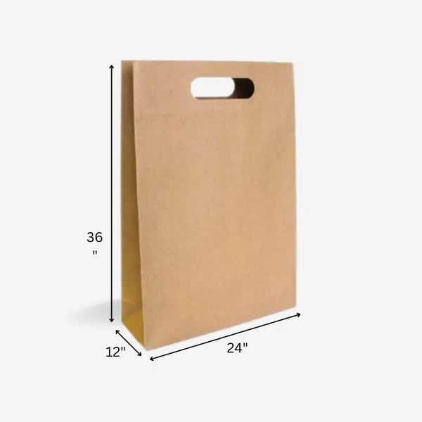 Brown Paper Bag D-Cut Handle 36x12x24 ecopek