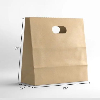 Brown Paper Bag D-Cut Handle 31x12x24 