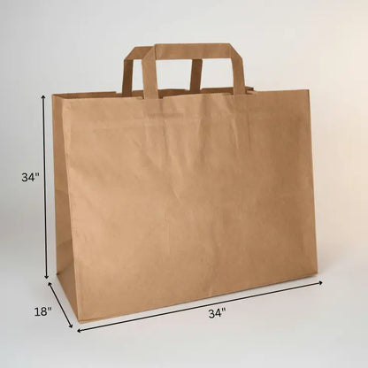 Brown Paper Bag With Flat Handle 34x18x34 My Store