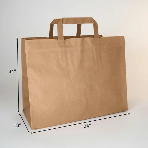 Brown Paper Bag With Flat Handle 34x18x34 My Store